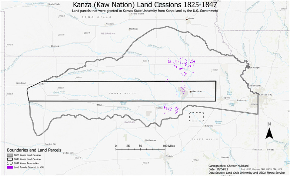 Kanza (Kaw Nation) Land Cessions 1825-1847