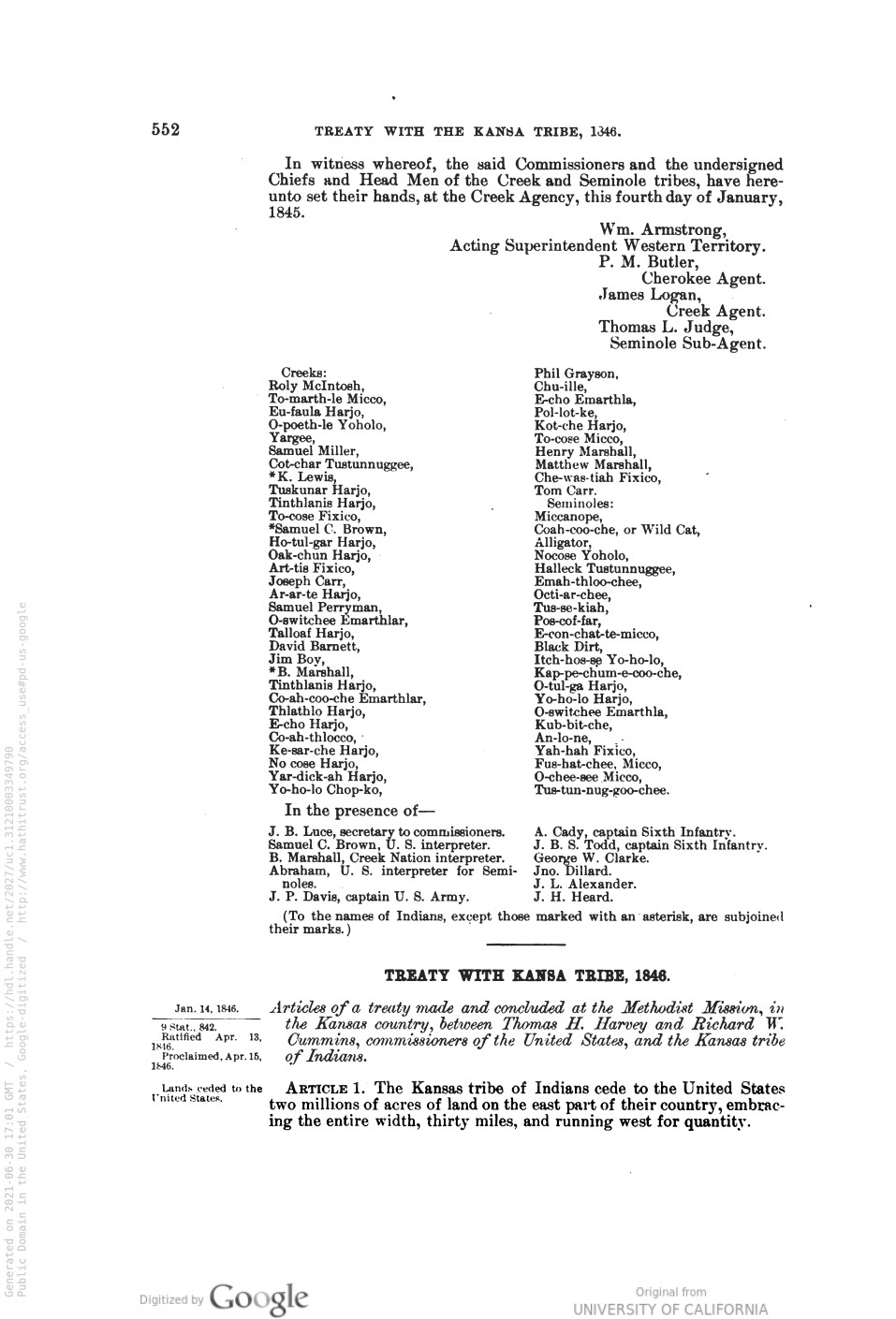 Page 1 of Treaty of 1846